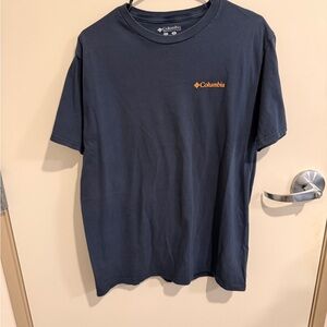 Columbia Men's Dark Blue Tee with Orange Logo